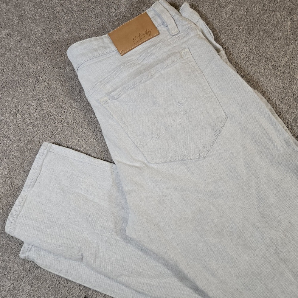 34 Heritage Cool Mid-Rise Tapered Jeans Mens 35x32 Gray Dawn Stretch